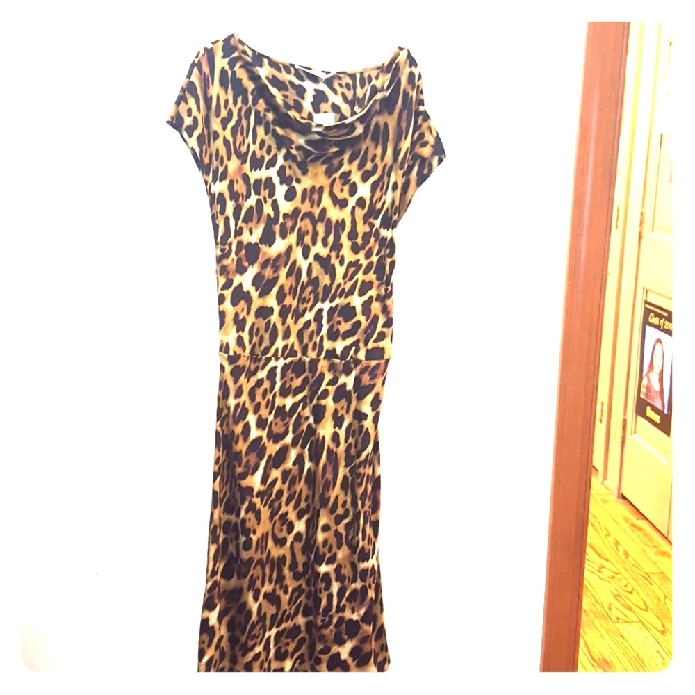 Natori silk leopard dress